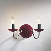 Unbranded DAHOB0958 - Chrome and Burgundy Wall Light