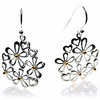Unbranded Daisies and Hearts Cluster Silver Earrings