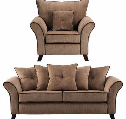 Unbranded Daisy Large Fabric Sofa and Chair - Coffee