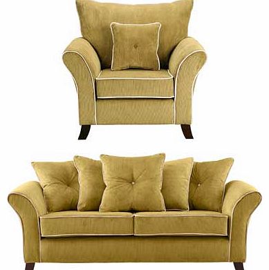 Unbranded Daisy Large Fabric Sofa and Chair - Lime