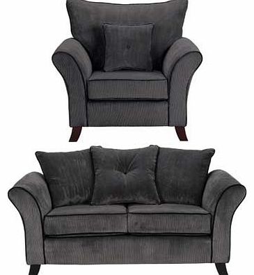 Unbranded Daisy Regular Fabric Sofa and Chair - Charcoal
