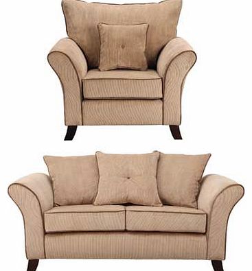 Unbranded Daisy Regular Fabric Sofa and Chair - Mink