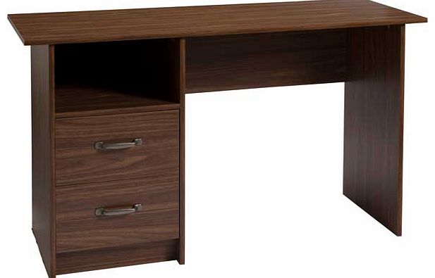 Part of the Dalton collection. this timeless office desk features classic styling and a traditional dark walnut finish. Its drawers are set on metal runners and theres a shelf space beneath the tabletop. perfect for easy access to your most frequentl