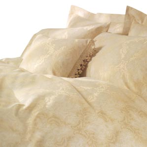 Damask Duvet Cover- Double- Oyster