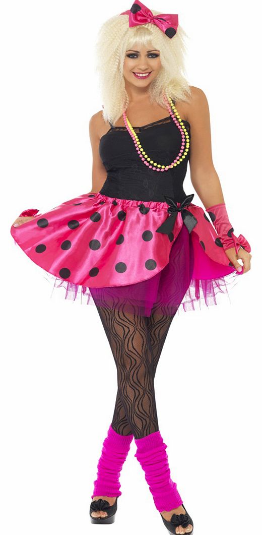 Unbranded Damer 80-rosa och svart Polka Dot Tutu Fancy