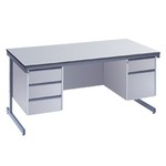 Dams 178.5cm Desk Without Cable Ports-Light Grey