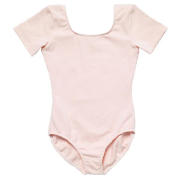 Unbranded Dance Now Pink Short Sleeve Cotton Lycra Leotard