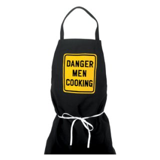Theres the Danger Men Cooking apron that not only keeps his clothes clean from spills and splats it