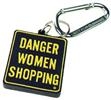 Danger women shopping keyring is a cheeky little gift to give to women with a mission to shop. Keyri