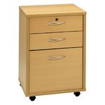 Danish Wood Veneer 3 Drawer Pedestal