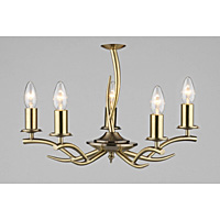 Unbranded DARELK0575 - 5 Light Antique Brass Ceiling Light