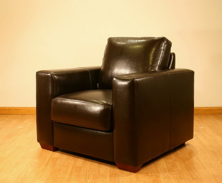 Unbranded Dark Brown Leather Armchair - Cayman