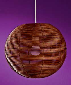 Non-electrical rattan ball pendant.Drop 27.5cm.Diameter 32cm.Requires 1 x 100 watt max BC bulb (not 