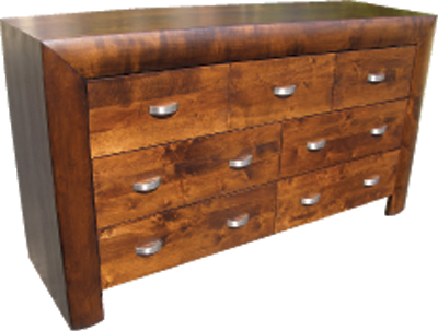 Unbranded Dark Chest of Drawers 3 Over 4 Drawer Convex