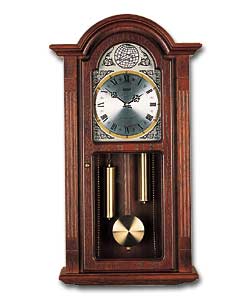 Dark Oak Effect Chiming Wall Clock