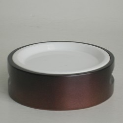 Unbranded dark wood round soap dish
