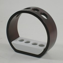 Unbranded dark wood toothbrush holder