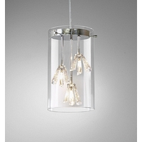 Unbranded DASOM0350 - Glass and Chrome Pendant Light