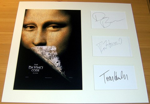 Signed and professionally mounted presentation from the movie The DaVinci Code containing the