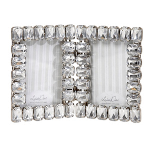 Unbranded Dazzling Diamond Double Photo Frame