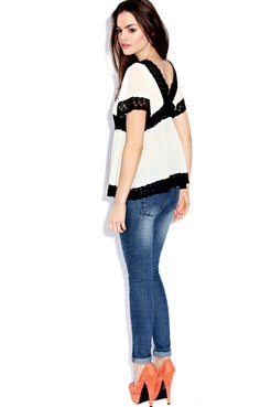 Unbranded Debbie Crochet Trim Blouse