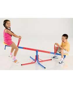 A fun see-saw that is also a roundabout for double the fun! Made from strong tubular steel and