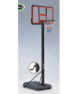 Height adjustable from 250cm to full size professional height of 305cm.Backboard crafted from thick