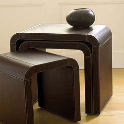 Deco Nest of Leather Tables