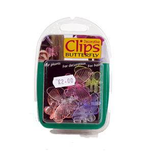 Unbranded Decorative Butterfly Clips x 6 - Assorted Colours