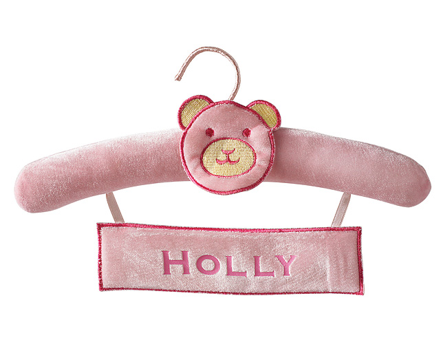 Unbranded Decorative Childs Hanger - Pink - Personalised