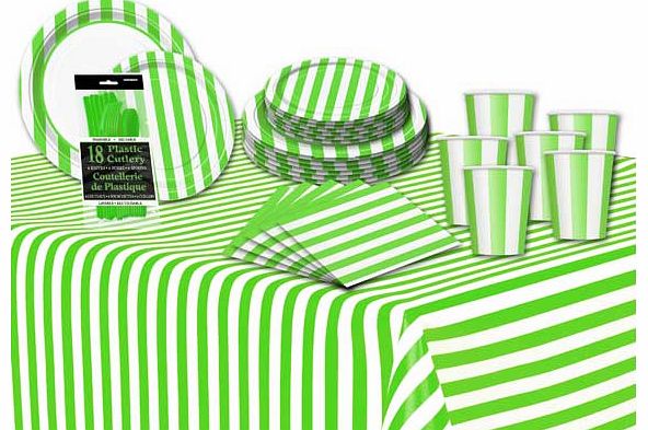 Unbranded Decorative Stripes Party Kit - Lime Green