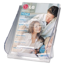 Spring-action tongue holds up to 100 leaflets upright without saggingTough polycarbonate pockets