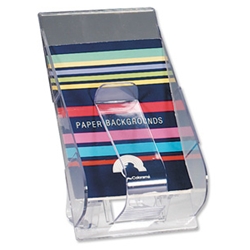 Spring-action tongue holds up to 100 leaflets upright without saggingTough polycarbonate pockets