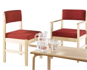 Deluxe beech framed half back chairs