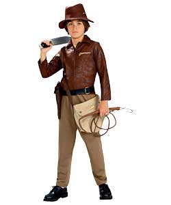 Indiana Jones;  deluxe costume.Leather look jacket with attached shirt front, trousers, hat and eva 