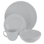 This 16 piece Denby white porcelain dinner set has 4 each of dinner plates, side  plates, soup/cerea