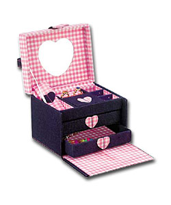 Denim and Gingham Jewellery Box