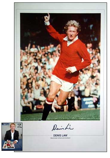 Unbranded Denis Law signed photographic print