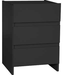 Unbranded Denver 3 Drawer Chest - Black
