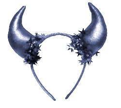 Devil horns - Lurex Black with stars