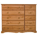 Devon Pine 10 drawer combination chest furniture