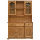 Devon Pine 3 drawer glazed top dresser furniture