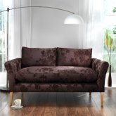 Unbranded Dexter 2 seater Sofa - Kenton Hopsack Chocolate - White leg stain