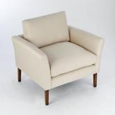 Unbranded Dexter Cosy Chair - Chenille Cream - White leg stain