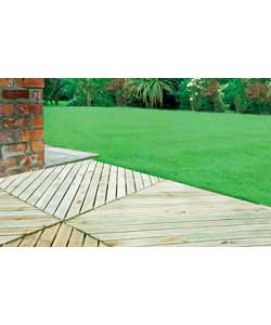 Fully assembled ribbed decking tile.By using 4 tiles you can create a 2m x 2m deck with a diamond