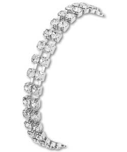 Diamante Crystal 2 Row Stone Set Bracelet