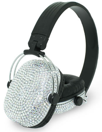 Unbranded Diamante Headphones - White