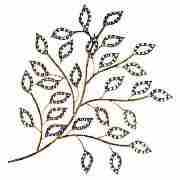 Unbranded Diamante Leaves Metal Art