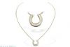 9k gold horseshoe necklace with diamonds weighing