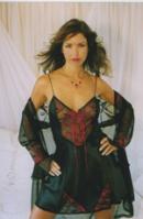 Sasha black silk chemise with black and ruby lace (pictured with chiffon jacket).     Diki Lingerie 